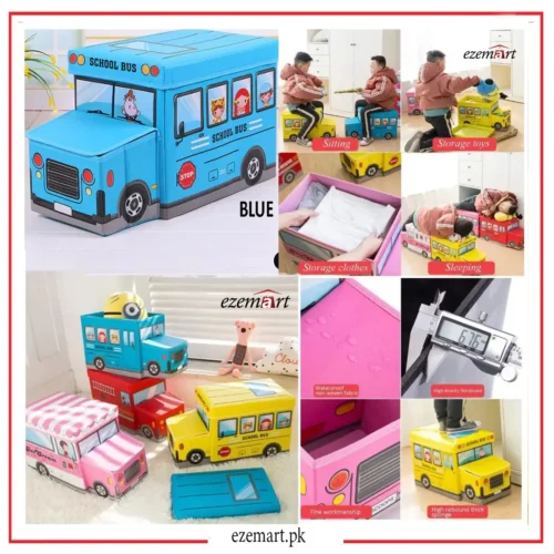 Foldable Bus Storage Box With Lid