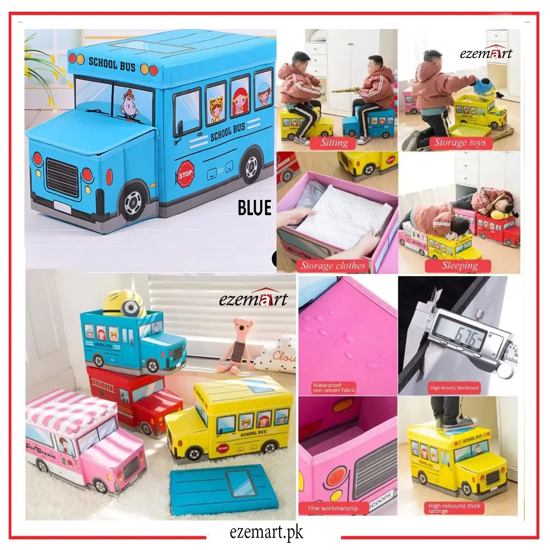 Foldable Bus Storage Box With Lid
