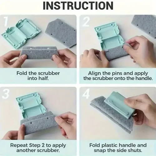 Magic-Window-Track-Cleaner-Set-Reusable-Sponge-Pads