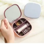 Mini Portable Cosmetic & Jewelry Organizer With Mirror