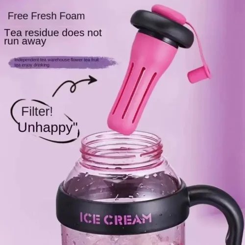 Sport Straw Water Handle Travel Bottle 1200ml - Image 3