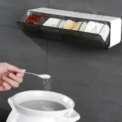 Four Grid Seasoning Box Wall Mounted