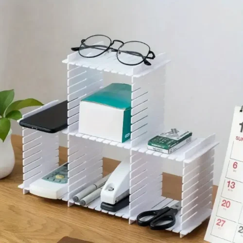 4pcs Adjustable Plastic Drawer Organizer