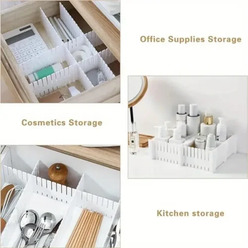 4pcs Adjustable Plastic Drawer Organizer Sets