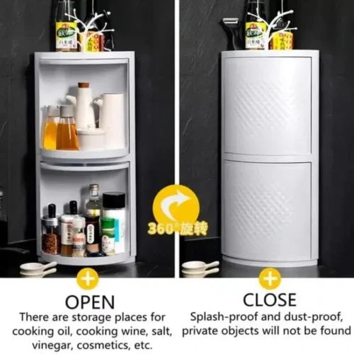 2 Layer Corner Shelf Wall Mounted Storage Rack Waterproof - Image 2