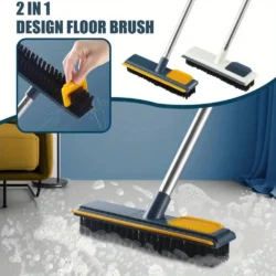 1pc Floor Scrub Brush 2 In 1 Long Handle Removable Adjustable