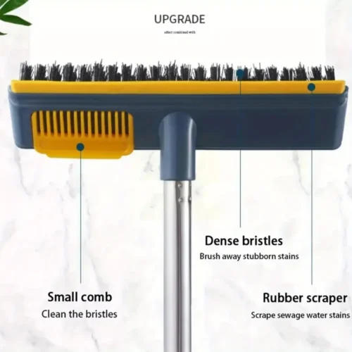 1pc Floor Scrub Brush 2 In 1 Long Handle Removable Adjustable