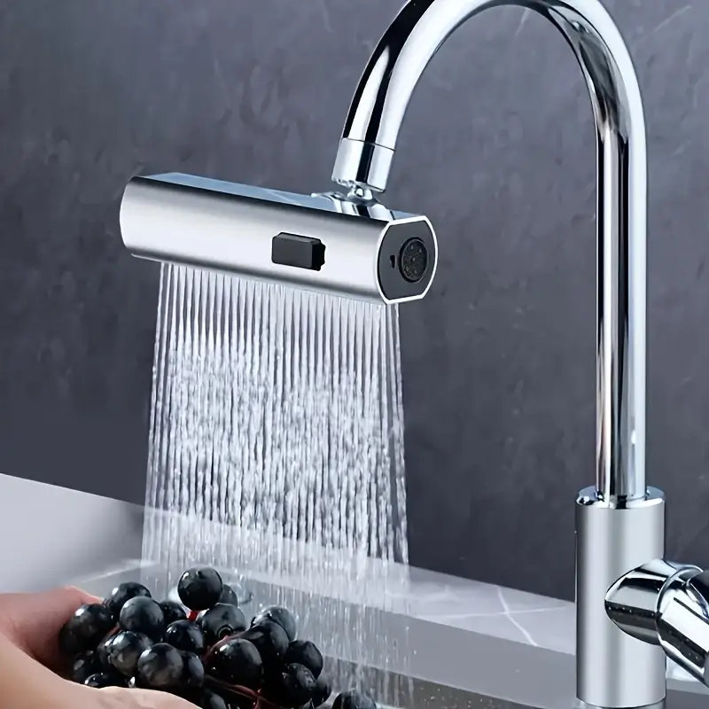4-Mode Adjustable Waterfall Faucet Sprayer Splash-Proof, Corrosion-Resistant Copper Alloy