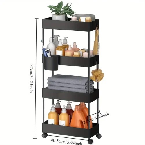 4-Tier Rolling Storage Cart with Wheels