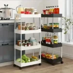 Black Plastic Organizer with Metal Frame for Kitchen