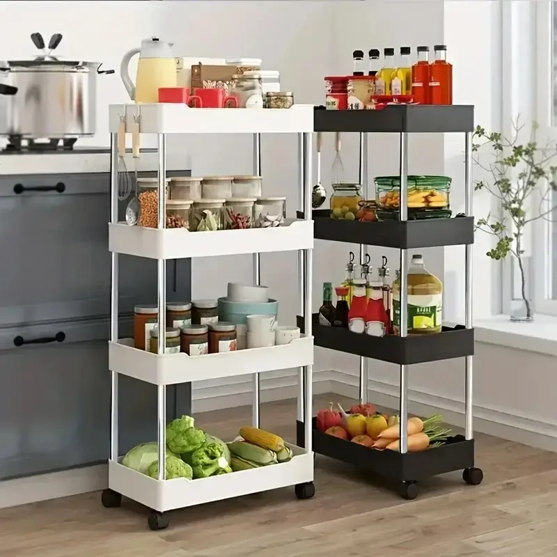 Black Plastic Organizer with Metal Frame for Kitchen