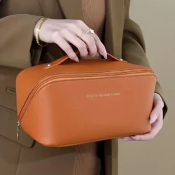 Large Capacity Synthetic Synthetic Leather Travel Makeup Bag