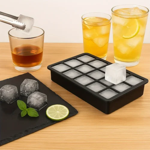 Silicone Ice Cube Tray with Lid Flexible Ice Molds