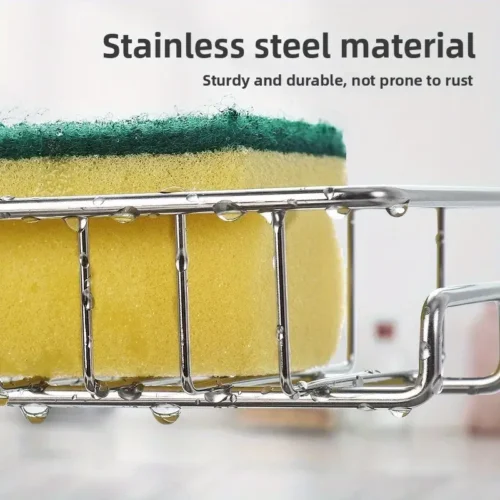 Stainless Steel Faucet Organizer Locking Kitchen Sink Storage Scrubbers