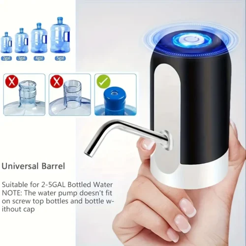USB Rechargeable Electric Water Bottle Pump for travel