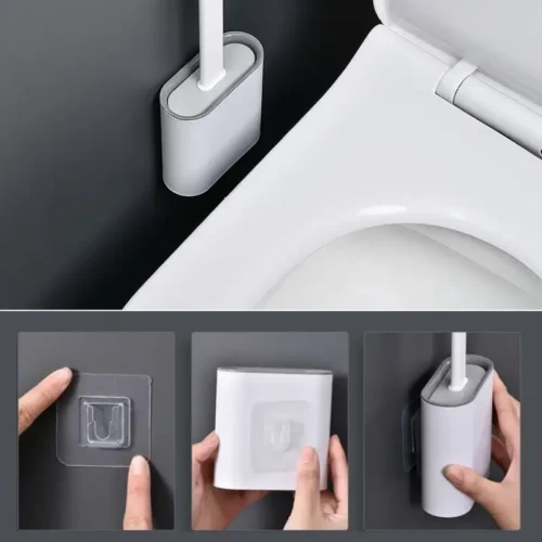Waterproof Silicone Toilet Brushes adhesive