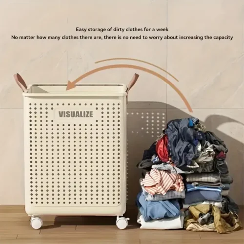 Foldable Laundry Basket] Large Capacity Foldable Whit