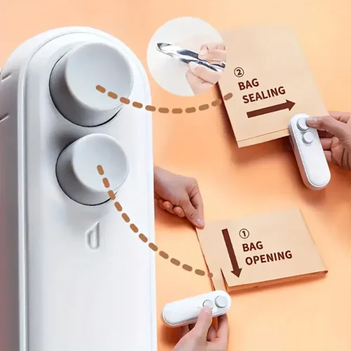 Portable USB Rechargeable Snack Sealer – Handheld Plastic Bag Sealing Machine