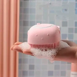 Silicone Soft Bath Body Double-sided Brush with Soap Dispenser Scrubber