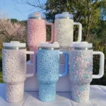 Stainless Steel Insulated Tumbler with Handle & Straw 1pc 40oz