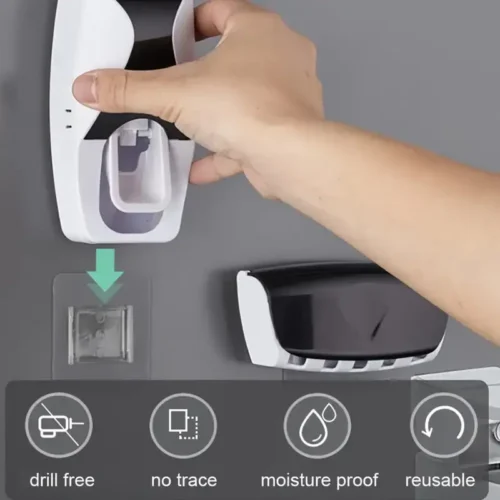 Wall-Mounted Toothbrush Automatic Toothpaste Dispenser