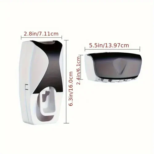 Wall-Mounted Toothbrush Holder with Automatic Toothpaste Dispenser