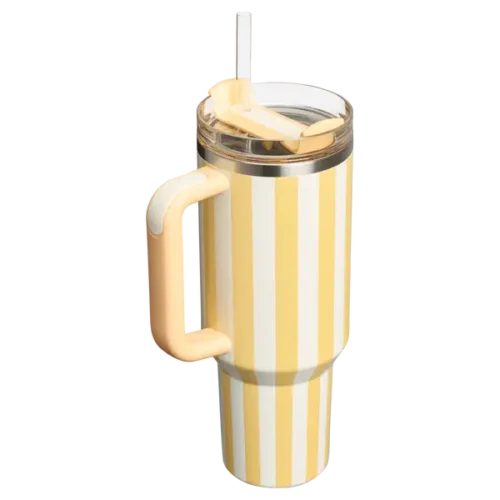 Stanley Quencher Tumbler 40 oz -Cabana Stripes Butter