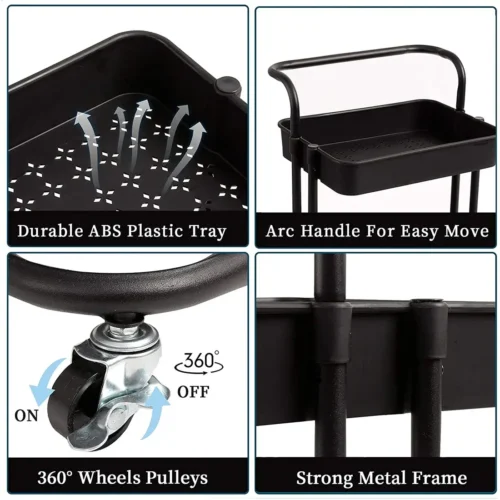 3 tier trolley storage rack multipurpose
