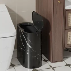 Marble-Pattern-Trash-Bin-with-Lid